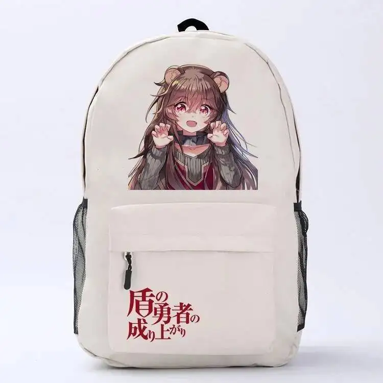 Anime Game Black White Tate Yuusha No Nariagari Student  Teens School Bags Large Capacity  Backpacks