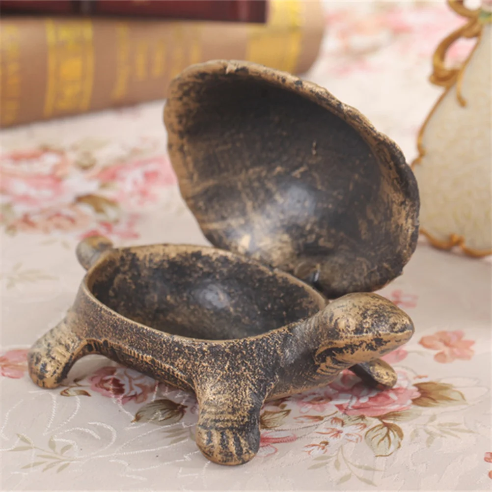 

1pc Metal Turtle Ashtray Creative Cigarette Holder Smoke Tray For Home Office Decor Iron Art Cigar Accessory Decorative Ashtray