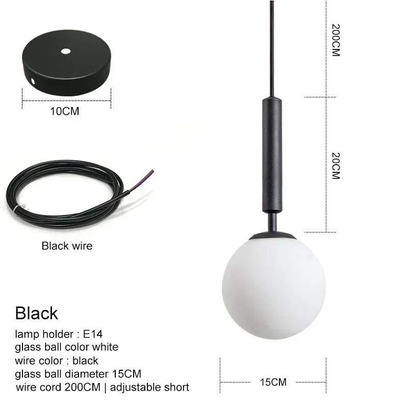 Moderne glazen hanglampen voor slaapkamer, bar, hanglampen, keukenarmaturen, eetkamer, decoratie, thuislamp, bal, lampenkap