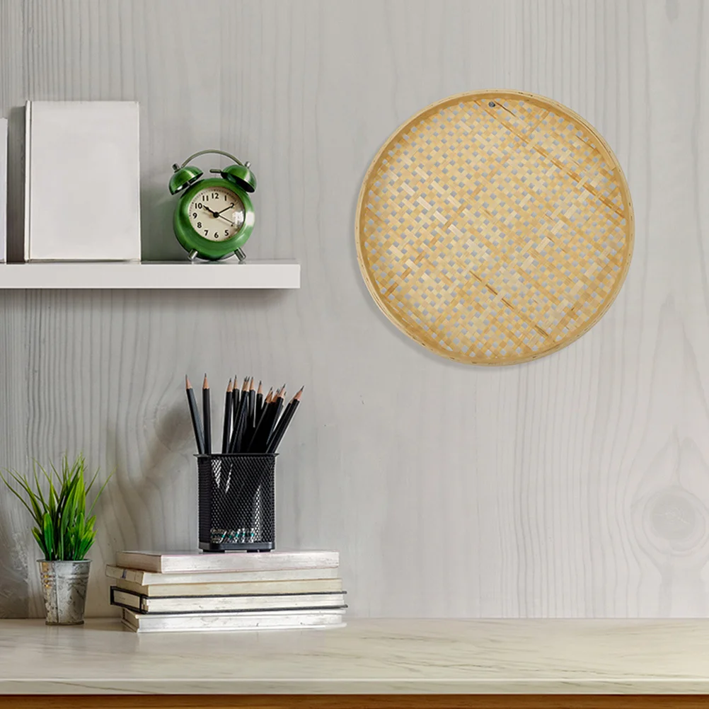 

3Pcs Bamboo Sieve Basket Weaving Storage Organizer for Bread Fruit Eggs Home Bamboo Weaving Colander Basket