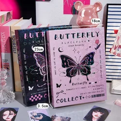 A5 Hardcover Retro Butterfly Kpop Idol Card Photo Album Collect Book 3in Cards Binder Photocards Holder with Sleeves Stationery