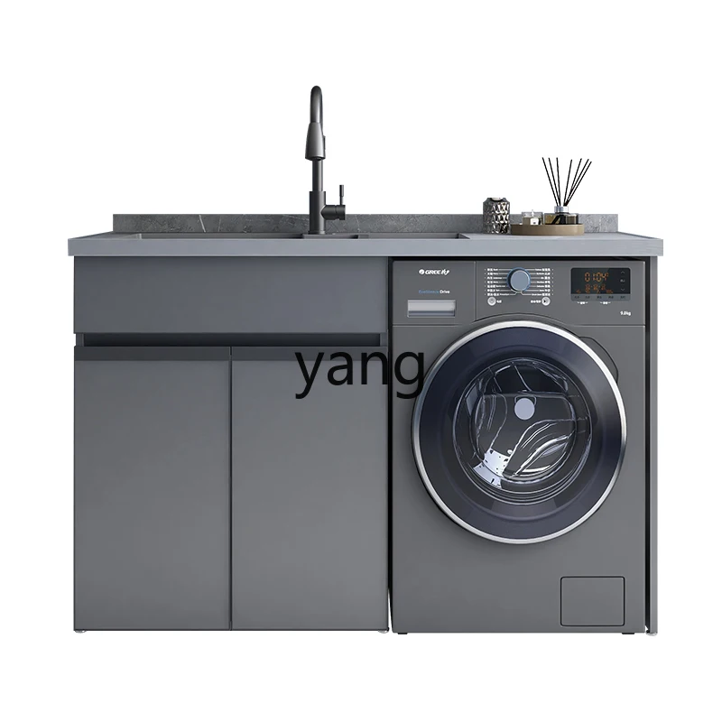 

Yjq Stone Plate Alumimum Wash Wardrobe Combination Balcony Aluminum Alloy Belt Washboard Washing Machine Companion Whole Washbin