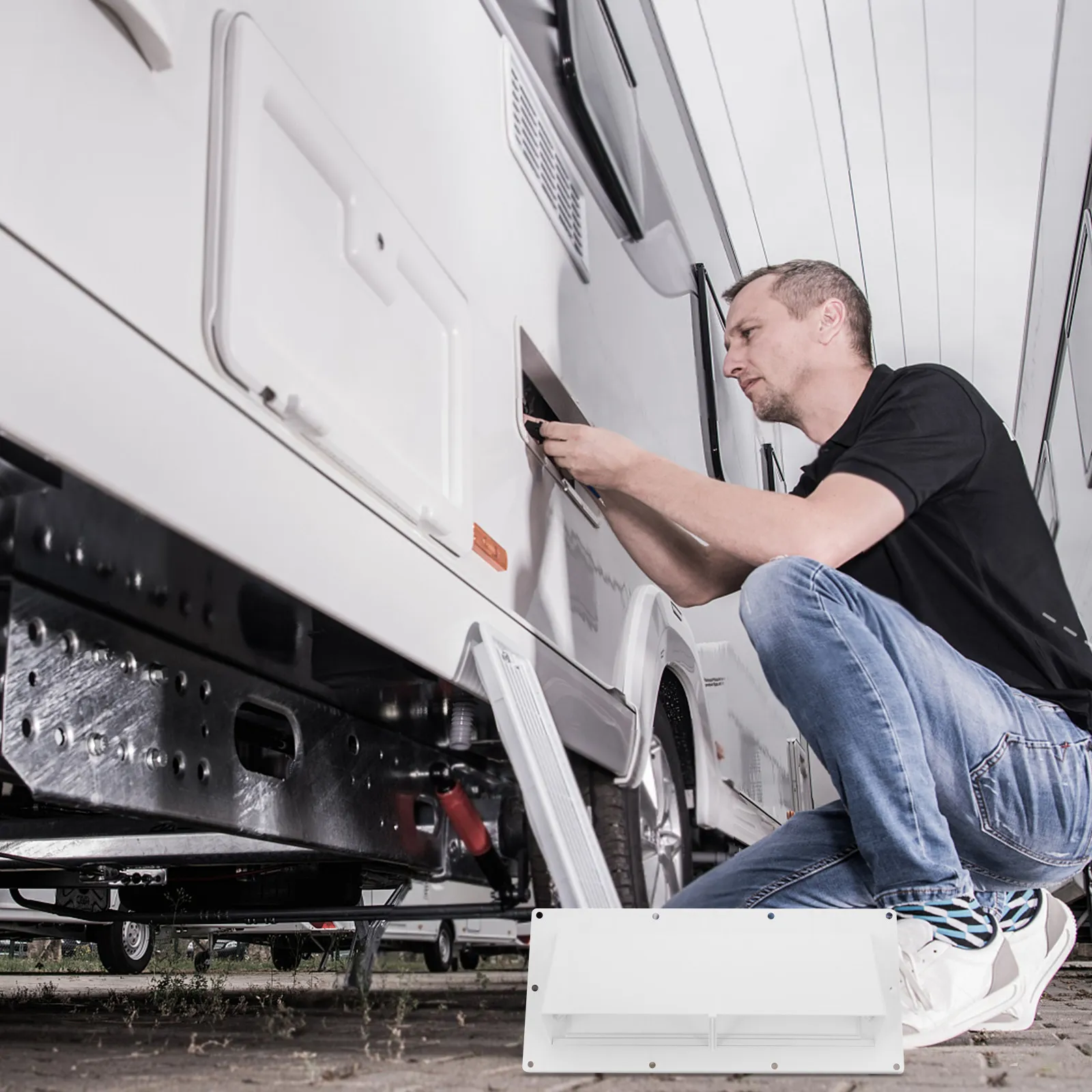 

Вентиляционная решетка для пола из АБС-пластика, прочная, большая, прямоугольная, для центрального кондиционирования, автодомов, лодок, вытяжек