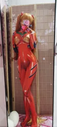 Halloween Woman Asuka Costume 3D Printed Zentai Bodysuits Asuka Langley Soryu Cosplay Costume Plug Suit Adults