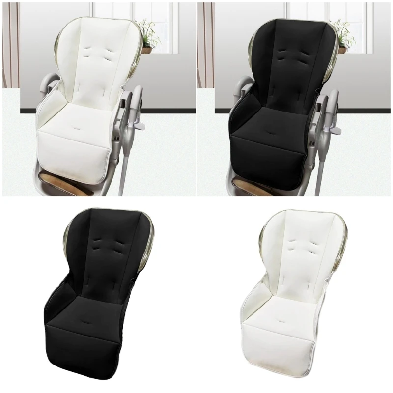 

Comfortable High Chair Pad With Sponge Support Nonslip Straps Easy To Clean PU Leather Cover For Children 24BE
