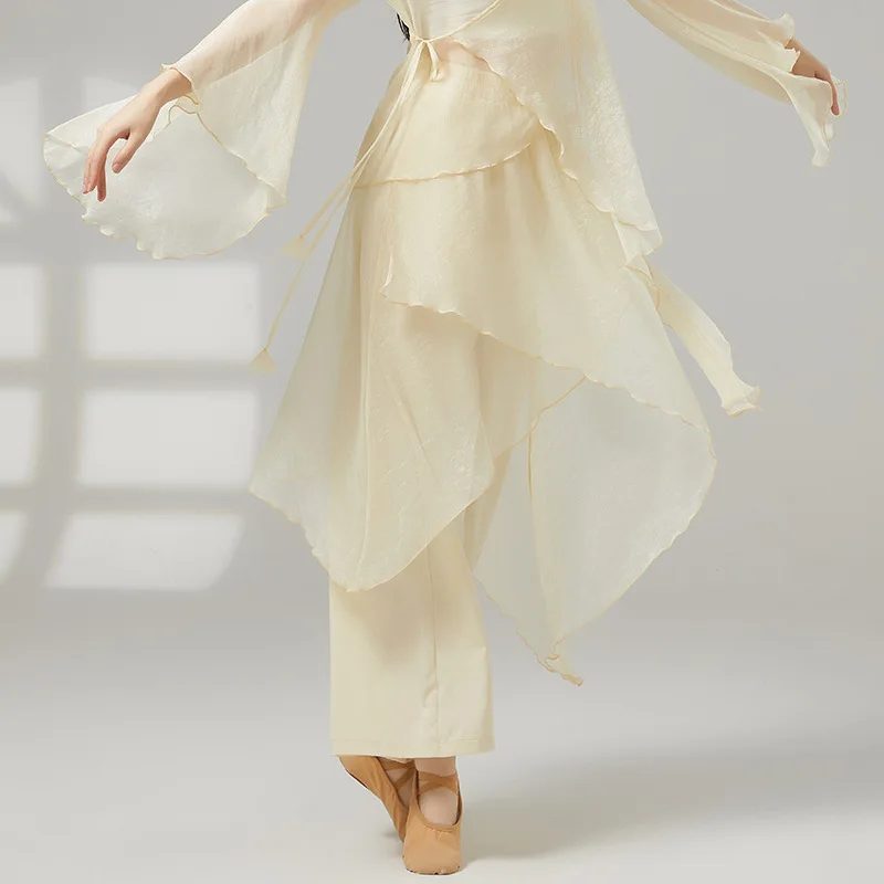 2025 クラシックダンスキュロット女性練習ダンスパンツルーズ新パフォーマンスステージ服モダンダンス流れるパンツ