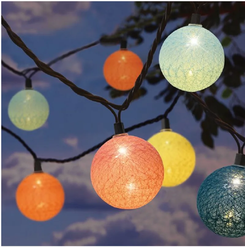 10 leds bolas de algodão luzes led fada guirlanda bola luz para casa quarto criança festa natal jardim iluminação do feriado decoração