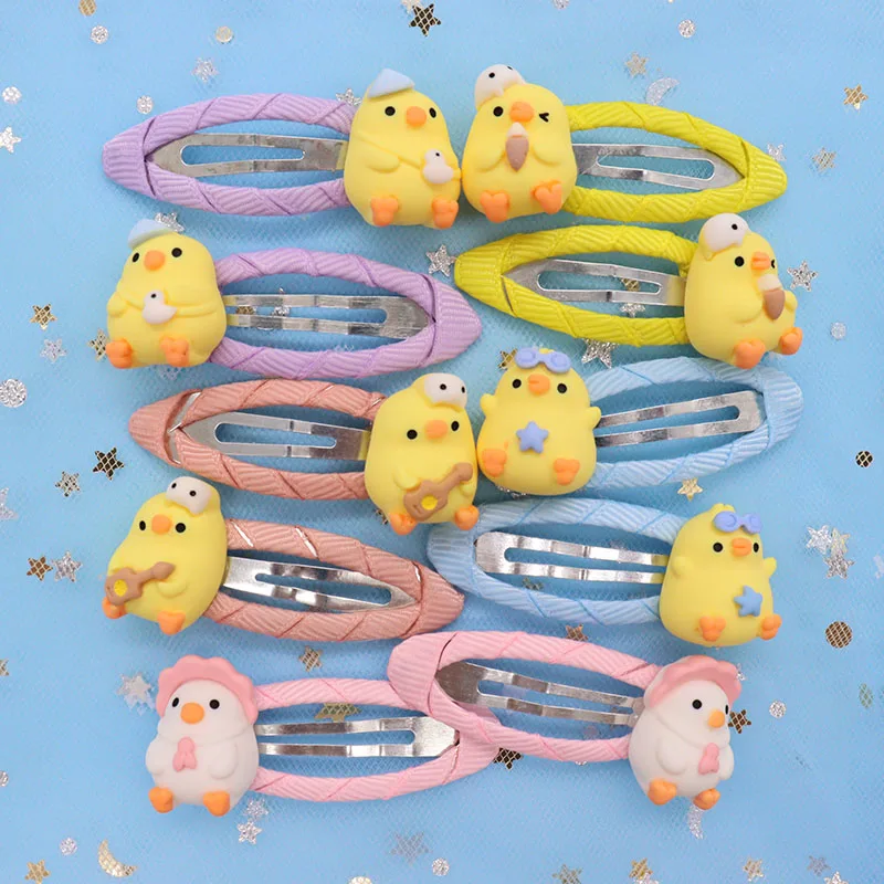 2 Pcs Lovely Little Chicken Children Elastics Hair Bands Hairpins Hair Clips Headwear Barrette Baby Girls Kids Hair Accessories