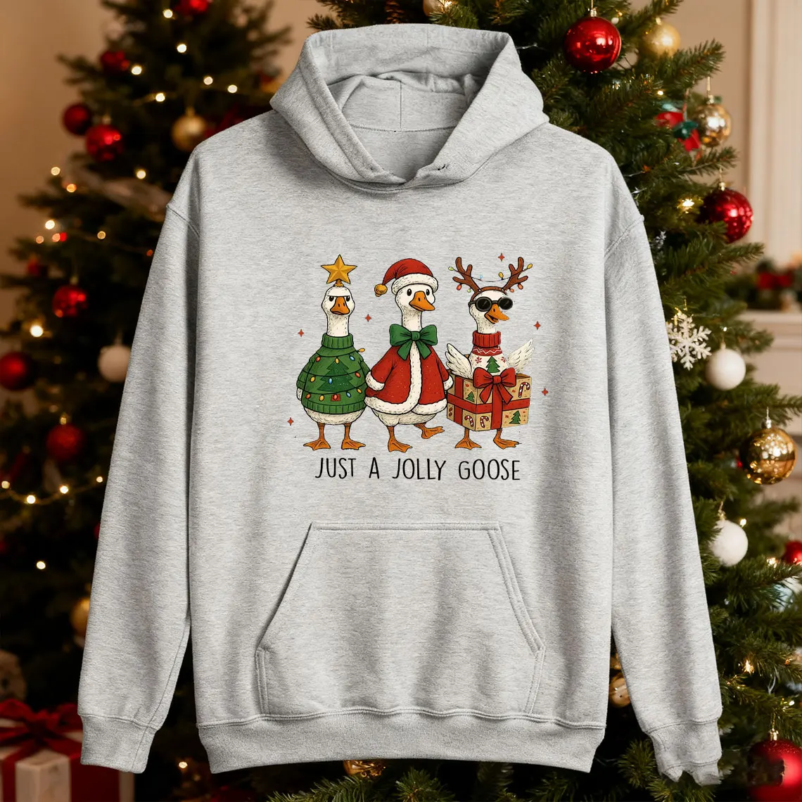 ジョリーグース ファニーファーム ホリデー クリスマス スウェットシャツ 素敵な漫画 レジャー 通勤 秋と冬 長袖プルオーバー