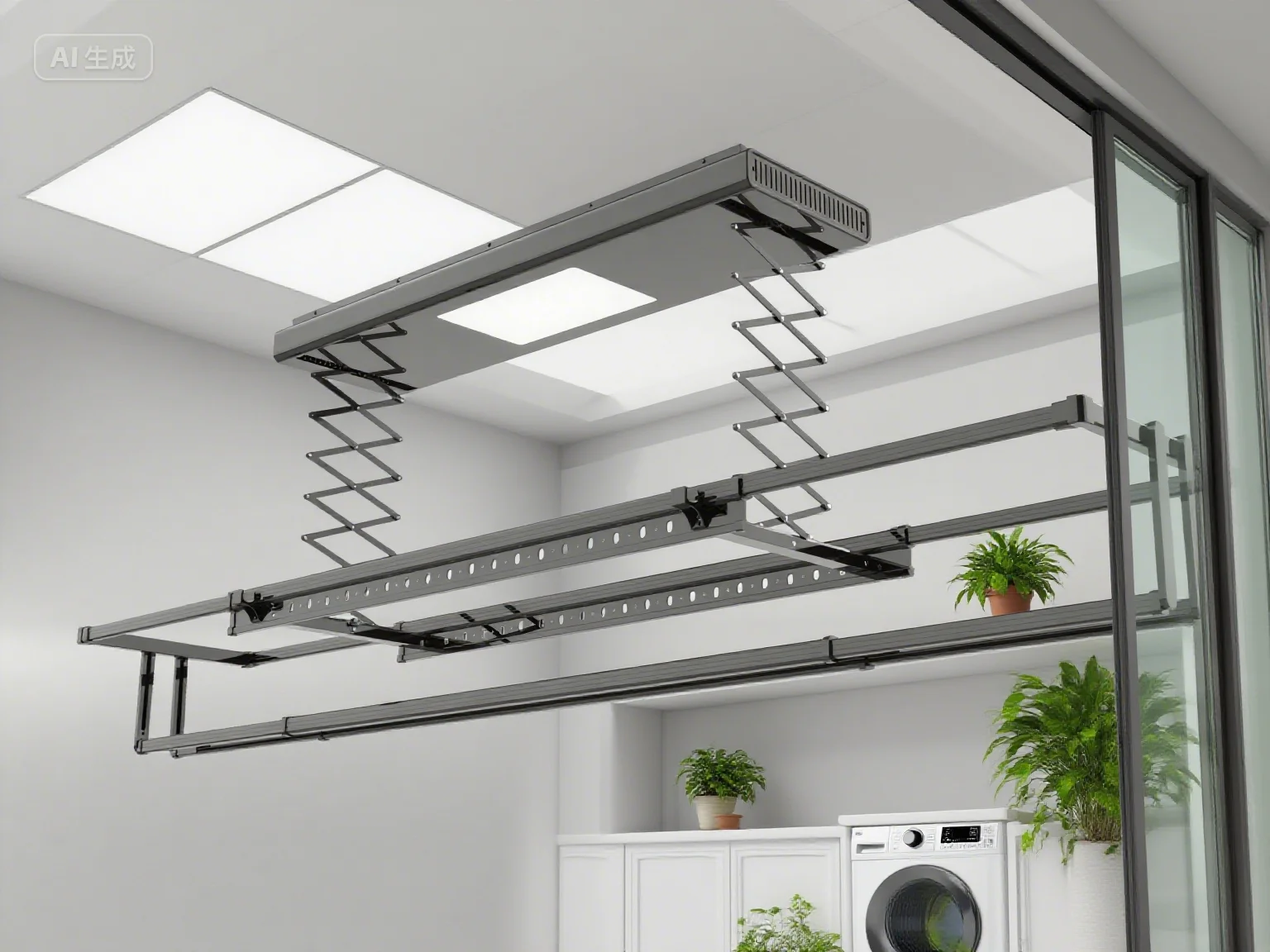 Elektryczny suszarka do ubrań z regulacją wysokości i oświetleniem LED, inteligentna elektroniczna suszarka do użytku wewnątrz pomieszczeń, idealna do łatwego użytkowania na balkonie.