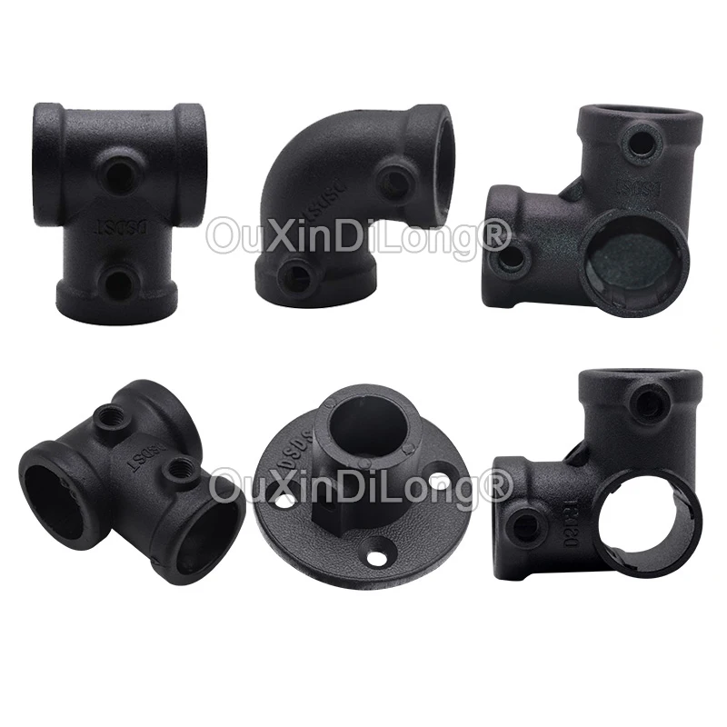 4Pcs Aluminum Black 25mm Round Pipe Joint Fixing Parts Frame Display Stand Assembly Combination Drying Rack Connection Fastening