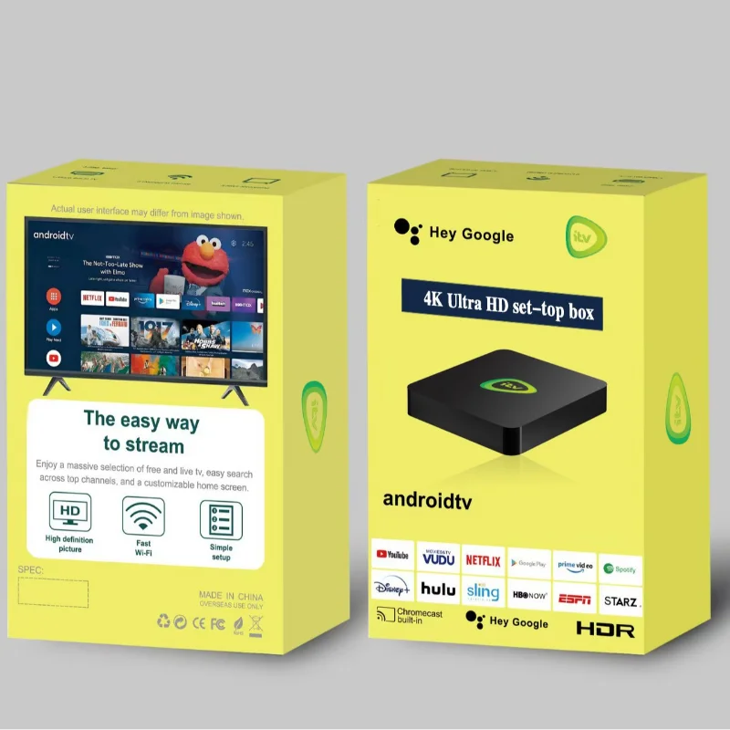 الإصدار العالمي itv TV Box Android Amlogic S905 رباعي النواة HDR10 + 4K 2GB RAM 8GB ROM 2.4G & 5G Wifi مشغل الوسائط للمسرح المنزلي IPTV