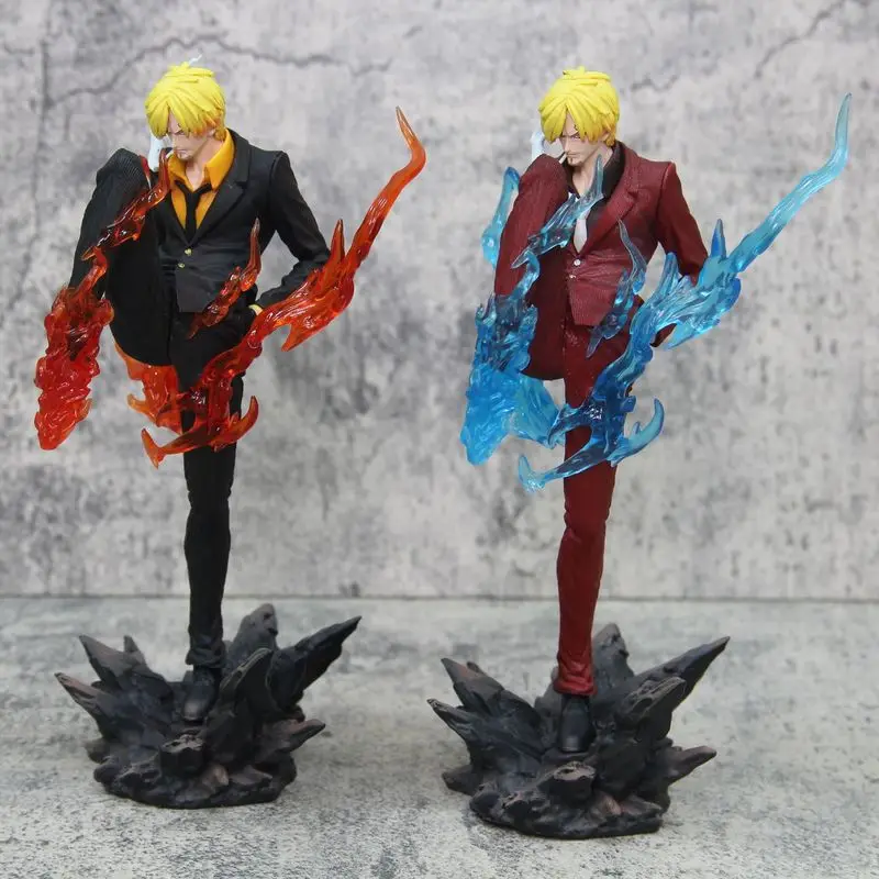 24cm uma peça vinsmoke sanji em pé & pontapé anime figura modelo estátua de pvc fãs coleção decoração de mesa ornamento brinquedos