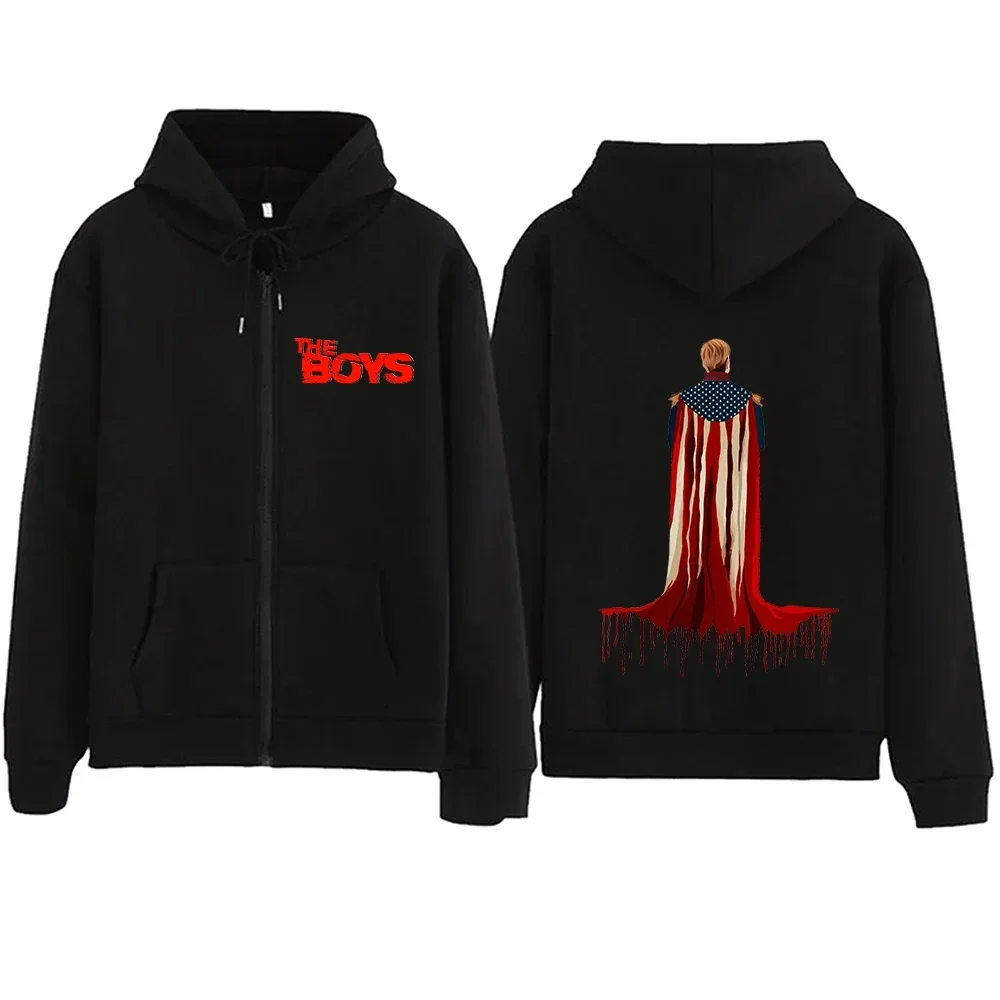 

TV Show The Homelander The Boys Season 4 Men's Hoodie Sweatshirts with Zipper Pockets Long Sleeve Casual Tracksuit Y2K Clothes