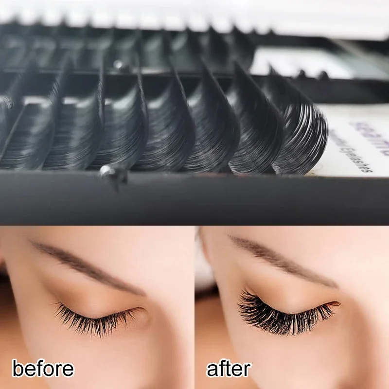 Seamulan Eyelashes Extension Natural C D DD M Curl Silk Cilios Russian Volume Lash Soft Professionals Individual False Eyelashes