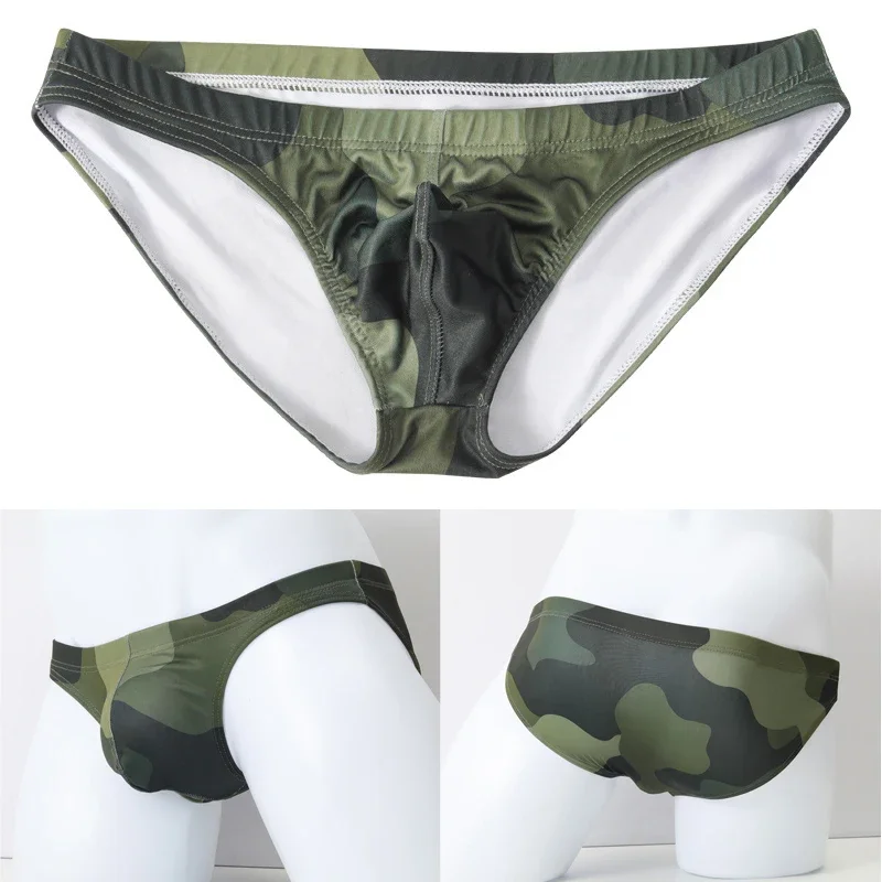 Bra Bras Brief Underwear Underpants Vest Seamless Camouflage Bulge Men's Breathable Low Rise Underpants Briefs