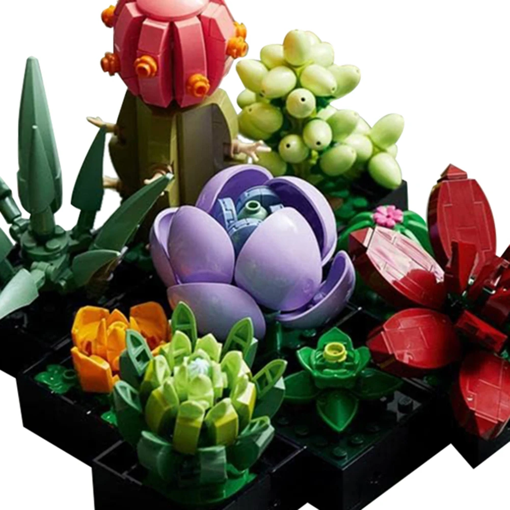 Vetplanten Bloemen Boeketten Bouwstenen Bonsai Bakstenen Vetplanten Home Decor Speelgoed Volwassenen Kid Vakantie Geschenken