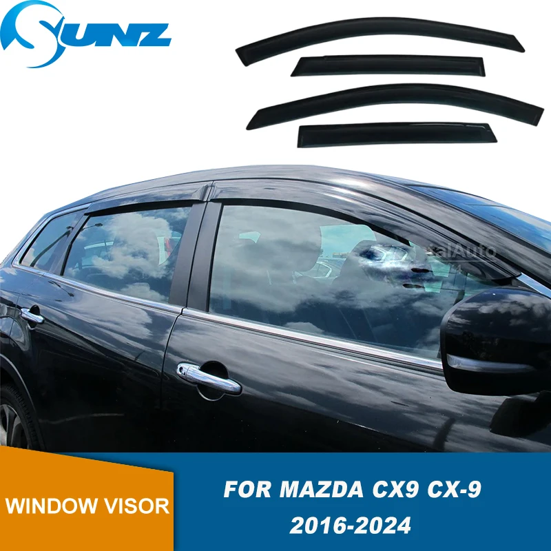 

Window Visors For Mazda CX9 CX-9 2016 2017 2018 2019 2020 2021 2022 2023 2024 Rain Sun Guard Vent Wind Deflector Weathershield