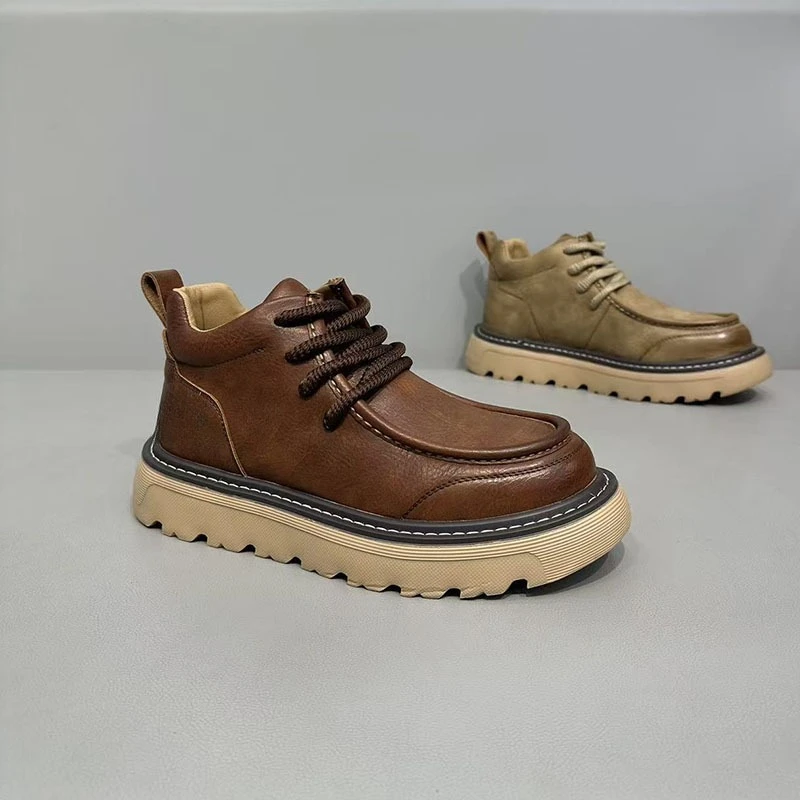 

Autumn and winter high-top 2025 new velvet thick baseplate shoes fashionable versatile sports and leisure men's shoes