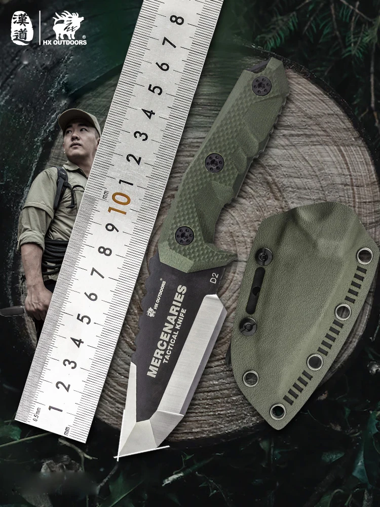 

Hiring soldier tactical knife G10 anti slip handle D2 steel blade wilderness survival knife, wilderness survival hunting knife