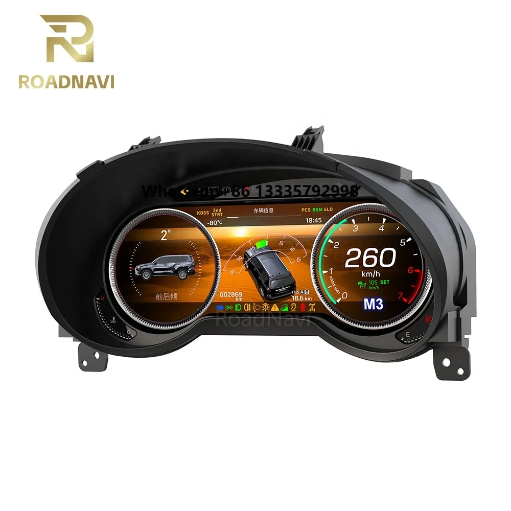RoadNavi 12.3 Inch Car Digital Cluster for Lexus GX400 GX460 2009+2020 Auto Speedometer LCD Dashboard Virtual Cockpit