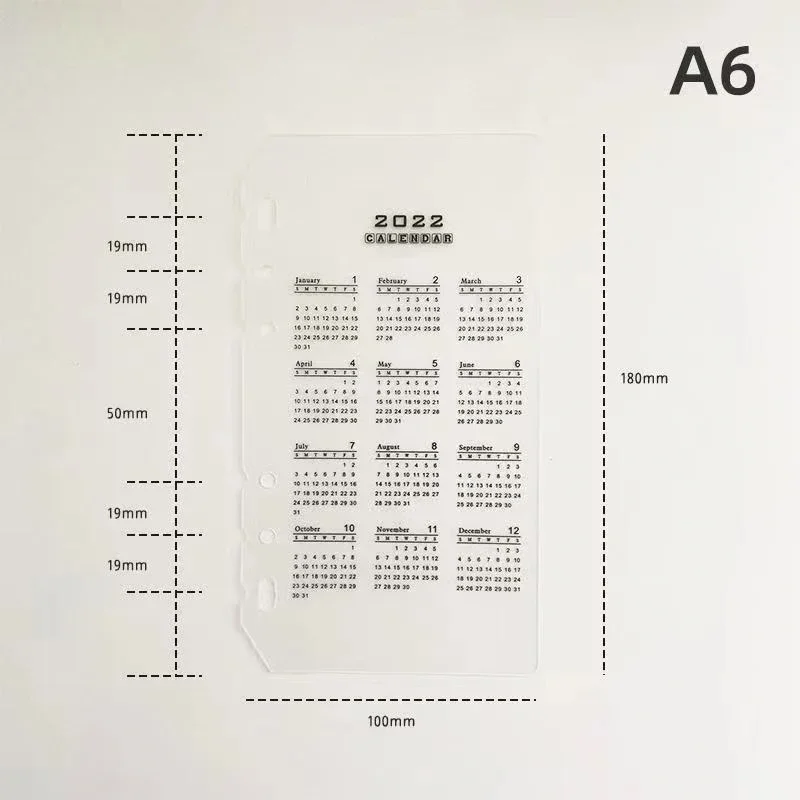 Fromthenon 2024 2025 Year Calendar for Spiral Notebook Planner Refill Transparent PP Home Page Index Divider Journals Supplies