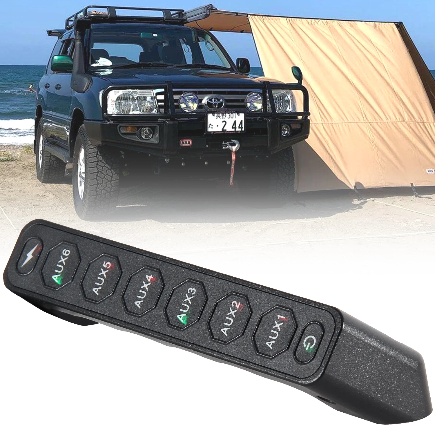 Orginal Car a Pillar Handle 1:1 CNC  Making 12V Car 6 Gang Wireless Handle Switch Panel for LC100