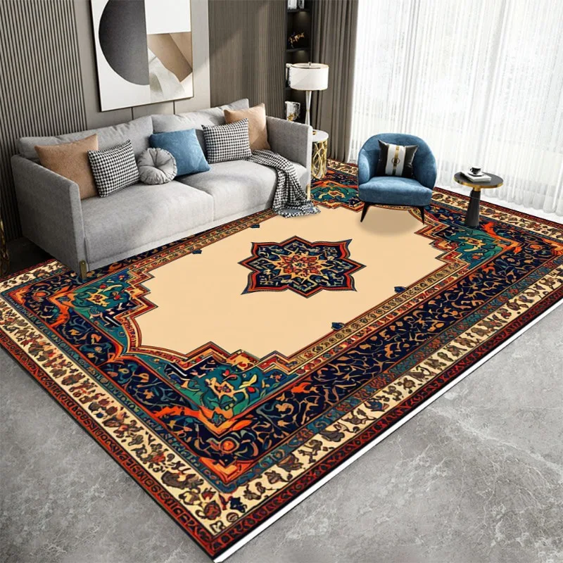 Luxury Floral Pattern Carpet Mat Rug Non-Slip Floor Mat Living Room Bedroom Home Decoration with Multiple Classic Color Options