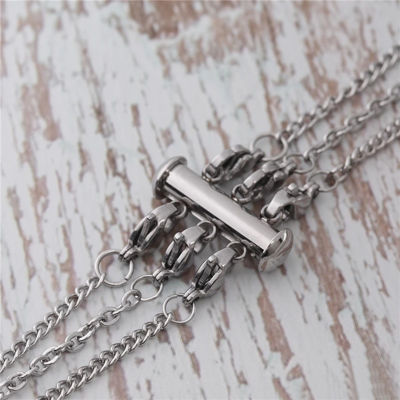 2/3/4/5 Rows Stainless Steel Magnetic Clasps for Jewelry Makng Slide Clasps Bracelet Closure Necklace Jewelry Clasp Wholesale