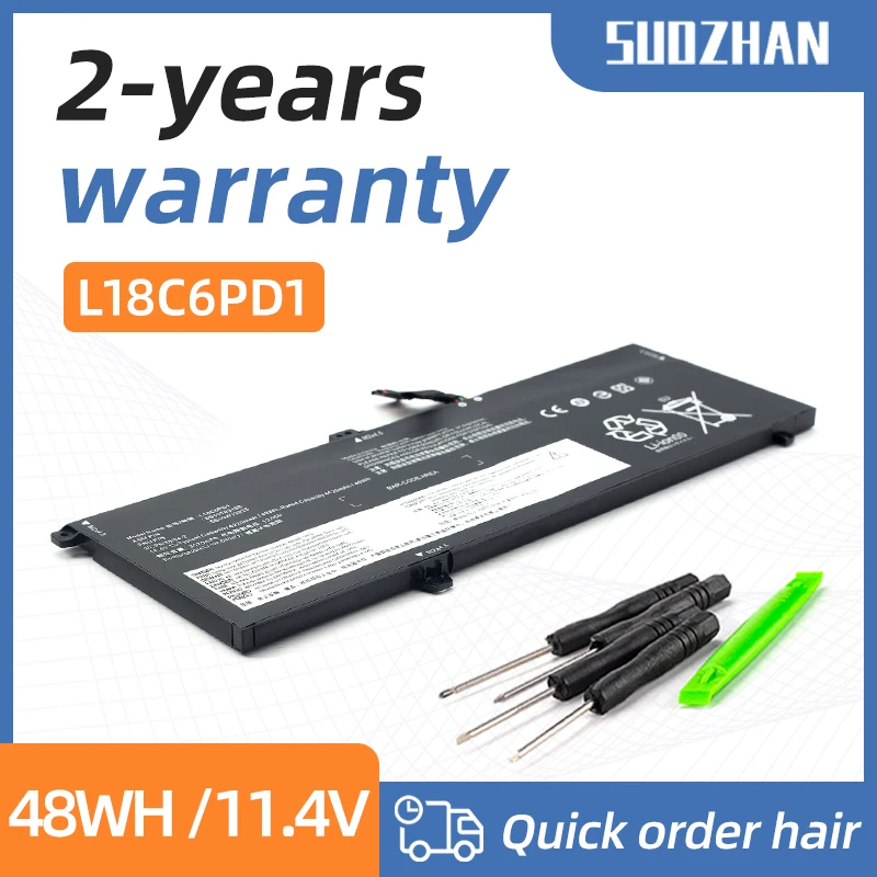 Bateria do Portátil para Lenovo Thinkpad X390 X395 X13 L18c6pd1 L18l6pd1 02dl017 Sb10k97655 02dl018 48wh Suozhan-l18m6pd1