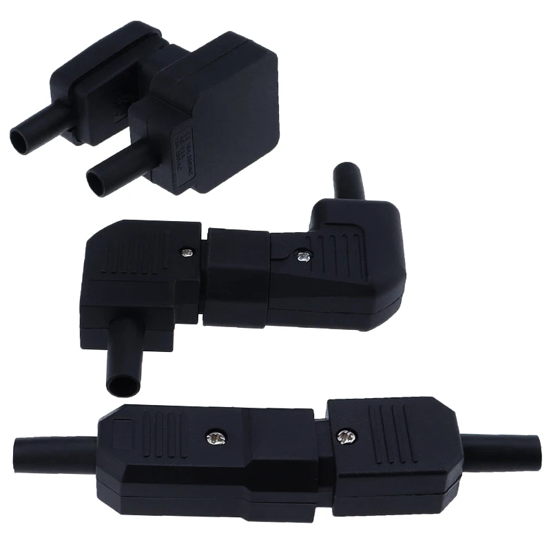 Black Elbow C15 C13 C14 Power Cord Wiring Power Plug Assemble IEC Connector Outlet PDU UPS Electrical AC Socket Plug 10A 250V