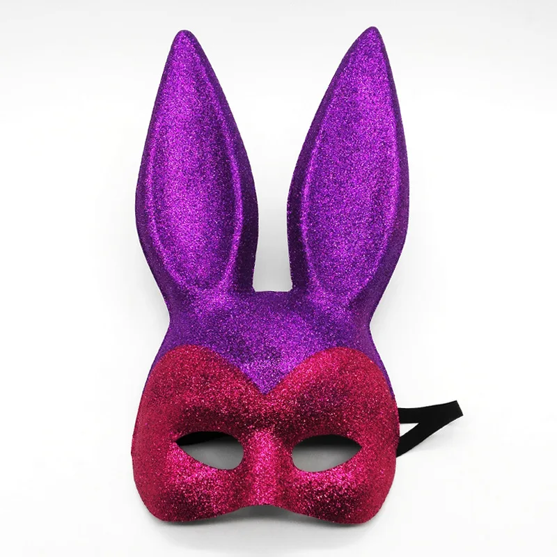 Masque de lapin demi-visage pour femme, masque de lapin pour fille, masque de jeu sexy, costume d'Halloween, danse de bar et de fête