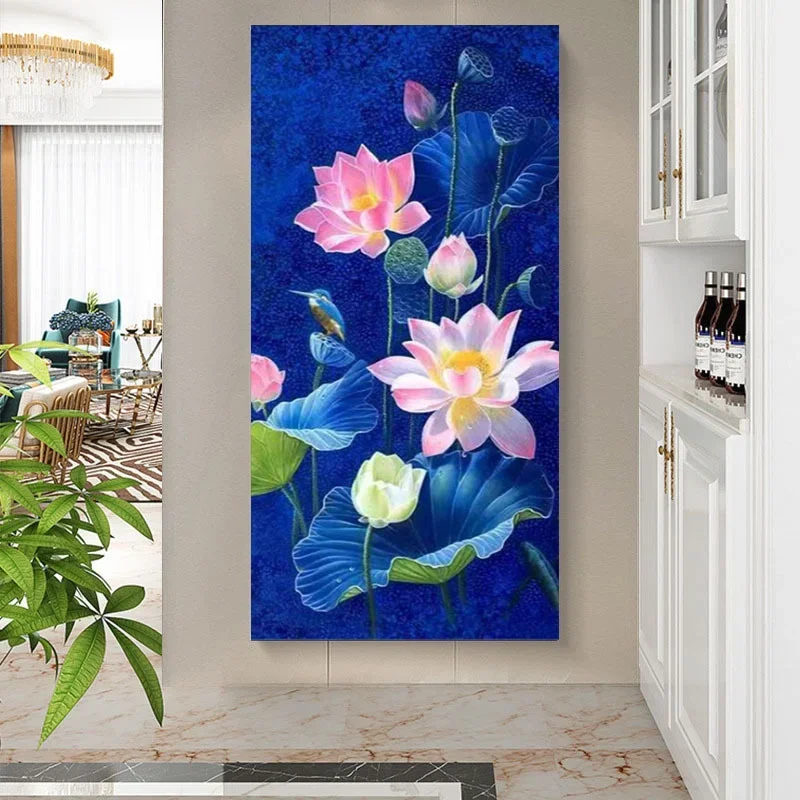 

DIY full Diamond Embroidery,Round Diamond Lotus Landscape bedroom Living room decoration rhinestone beads Diamond painting