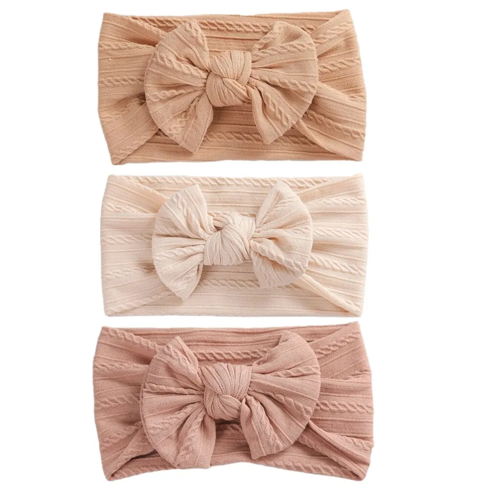 3Pcs/Set Cute Bowknot Baby Headband Turban Soft Elastic Baby Girls Hairband Newborn Hair Band Headdress Kids Hair Accessories