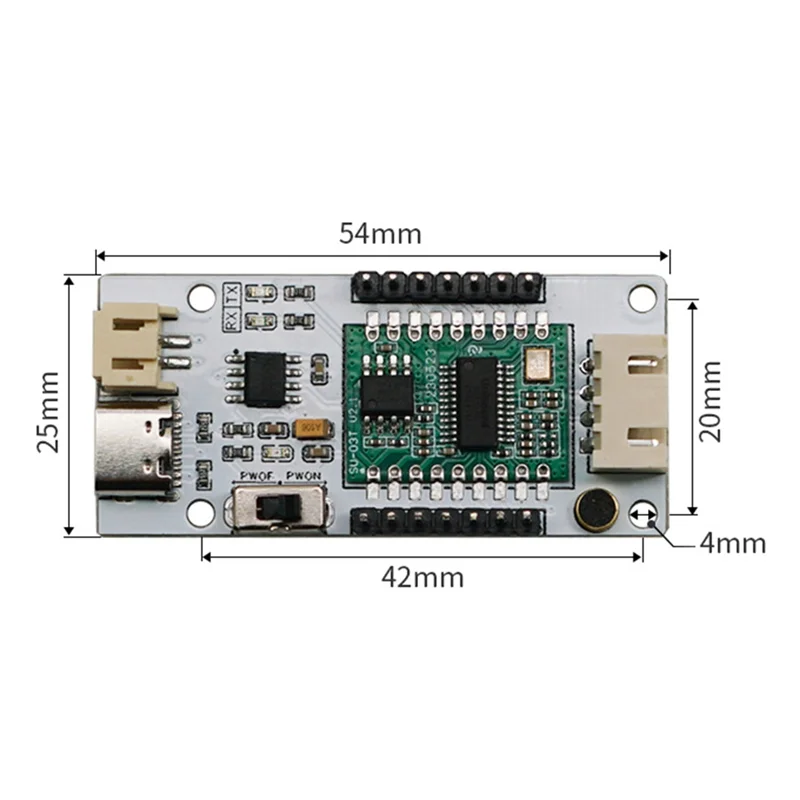 -AT52 وحدة استشعار التعرف على الصوت الصينية/الإنجليزية التعرف على الصوت USB إلى وحدة UART المدمج في كشف الجهد المنخفض