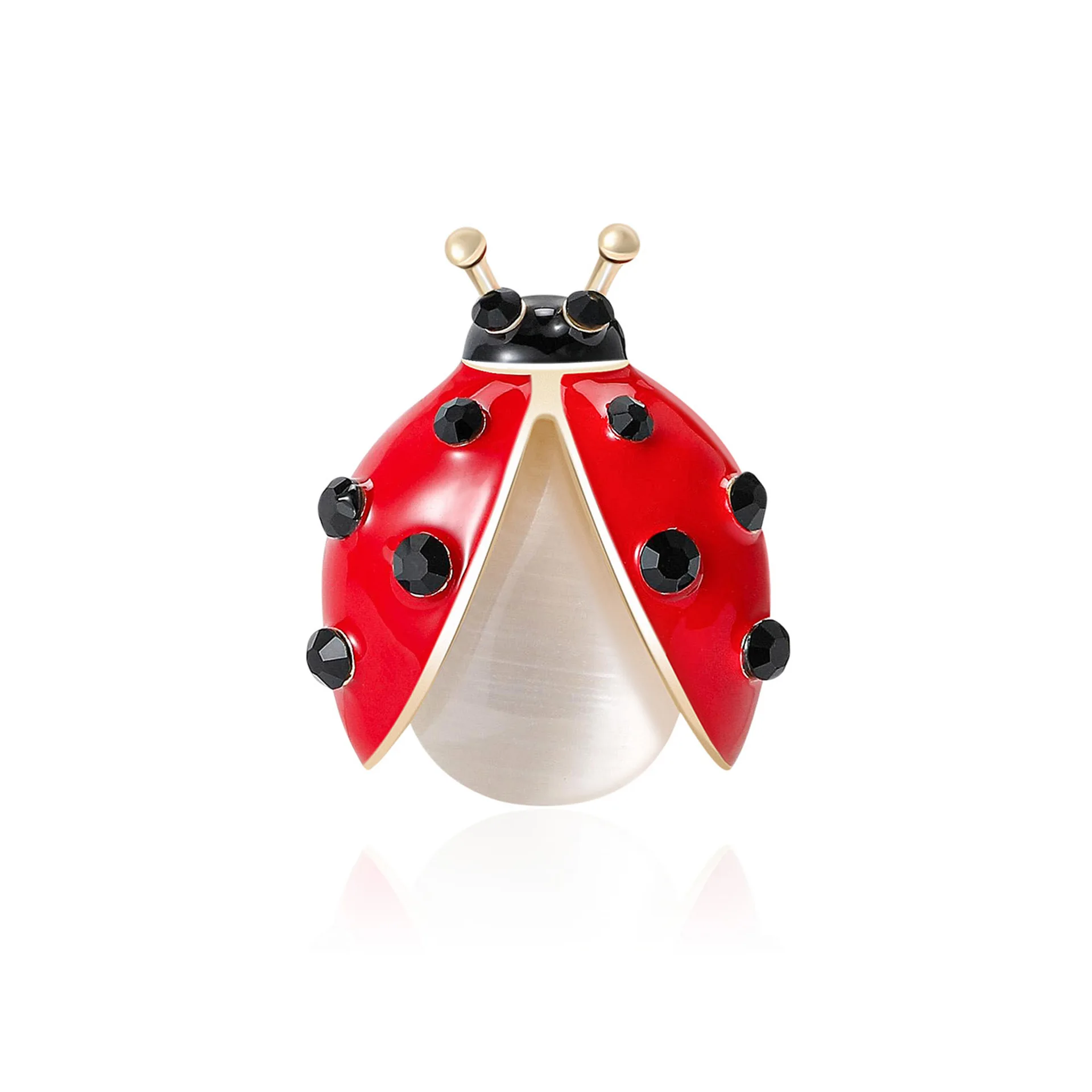 

Japanese Fashion Creative Opal Beetle Brooches For Women Men Trendy Personalized Enamel Insect Pin Anti Glare Buckle Accessories