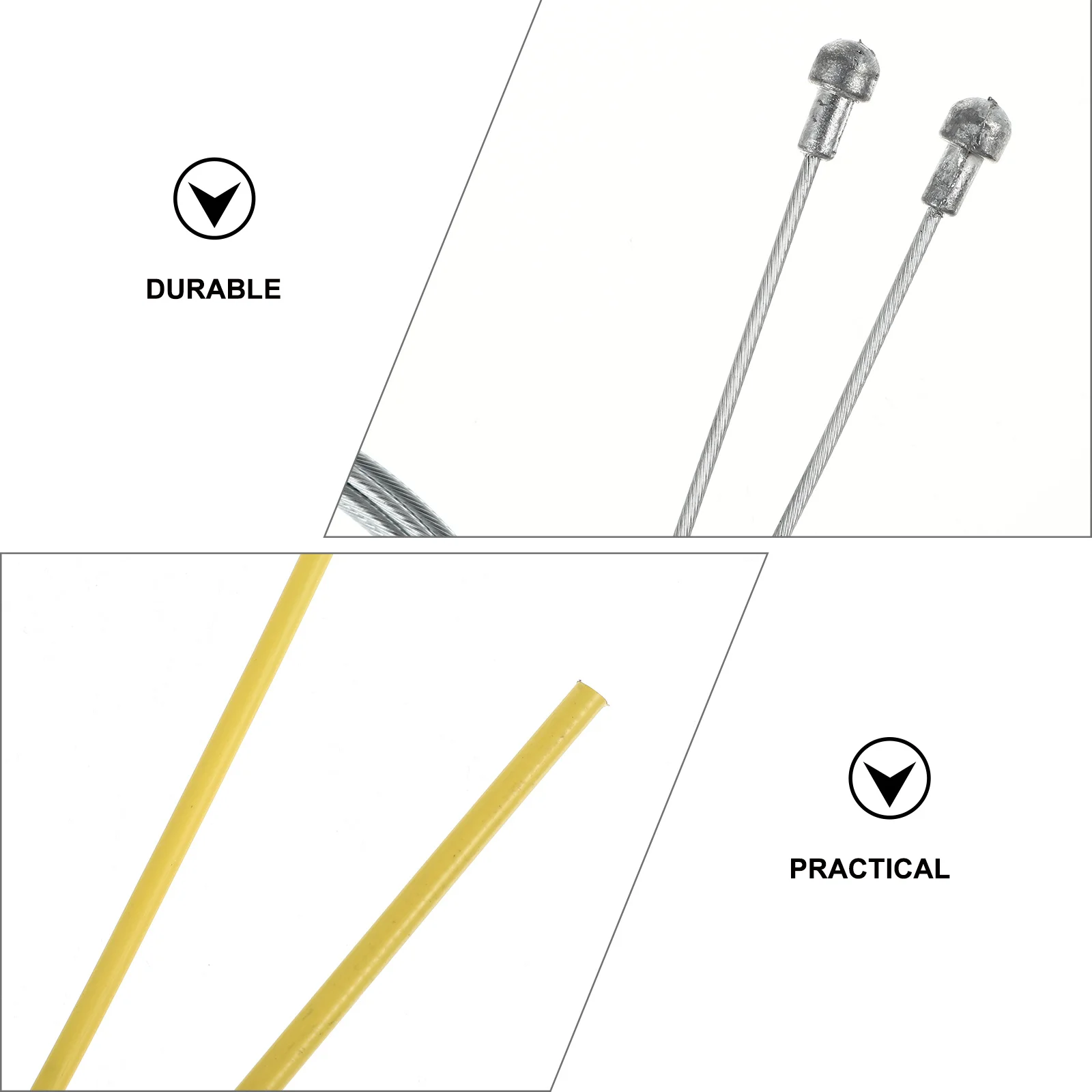 Brake Cable and Housing Set for Bicycle Front Rear Custom Length Durable Long Lasting Use Yellow Bike Brake Cable