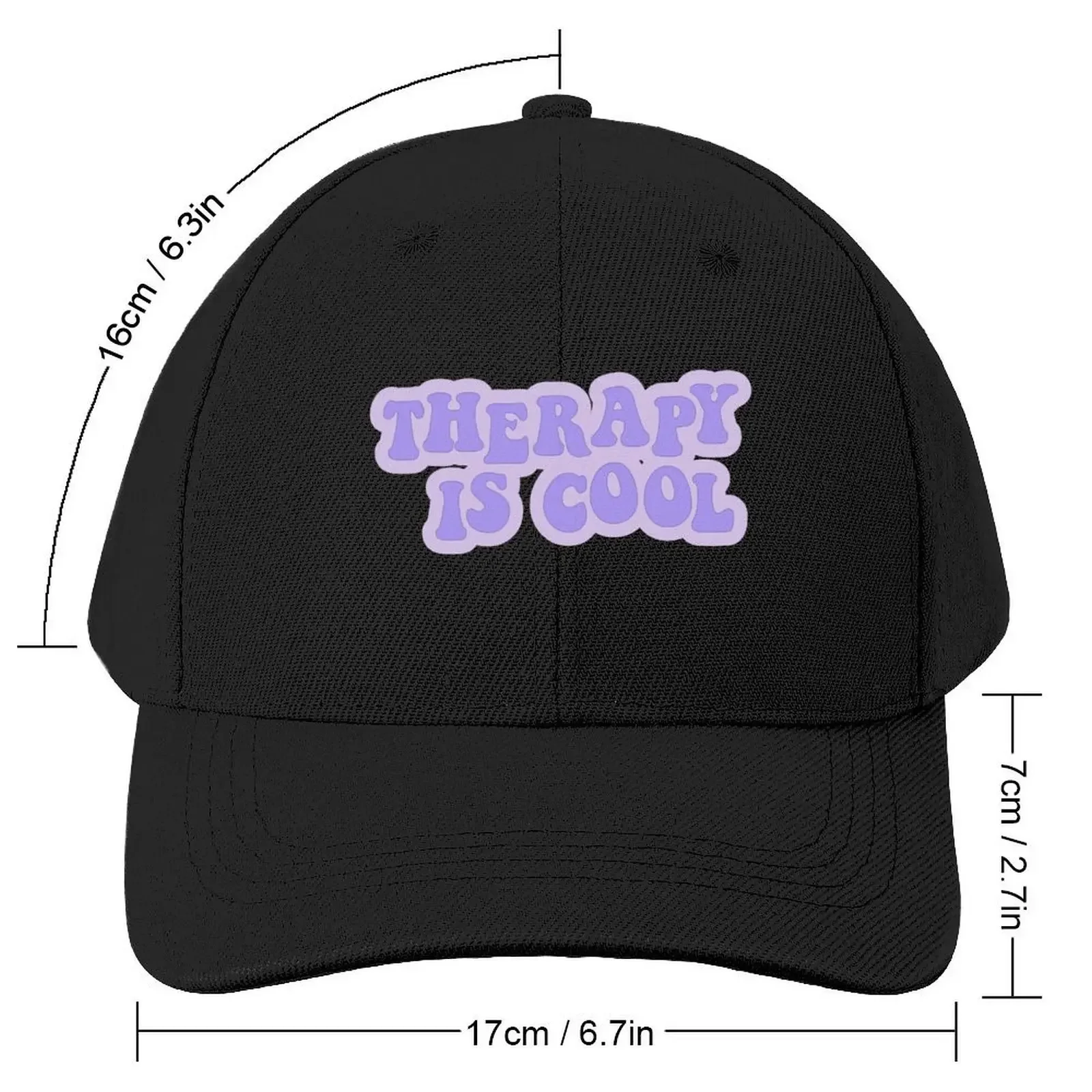 Therapy is Cool Purple Baseball Cap Christmas Hat Golf Vintage Male Women's