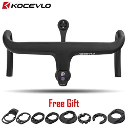 KOCEVLO Full Carbon Road Bicycle Handlebar Integrated Handlebar With Stem Internal Cable Routing 28.6 x 360-440mm Cycling Parts