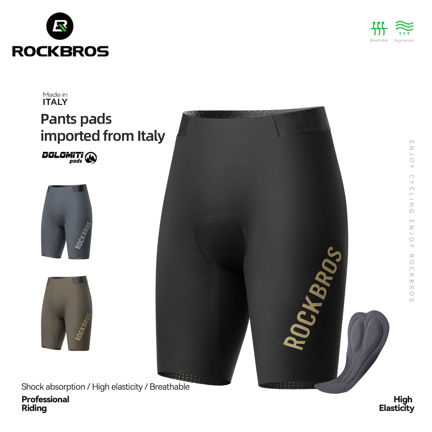 

ROCKBROS Men's Bike Shorts Summer Seamless Breathable Padded Cycling Pants Shock-absorbing MTB Road Bike Bicycle Clothing