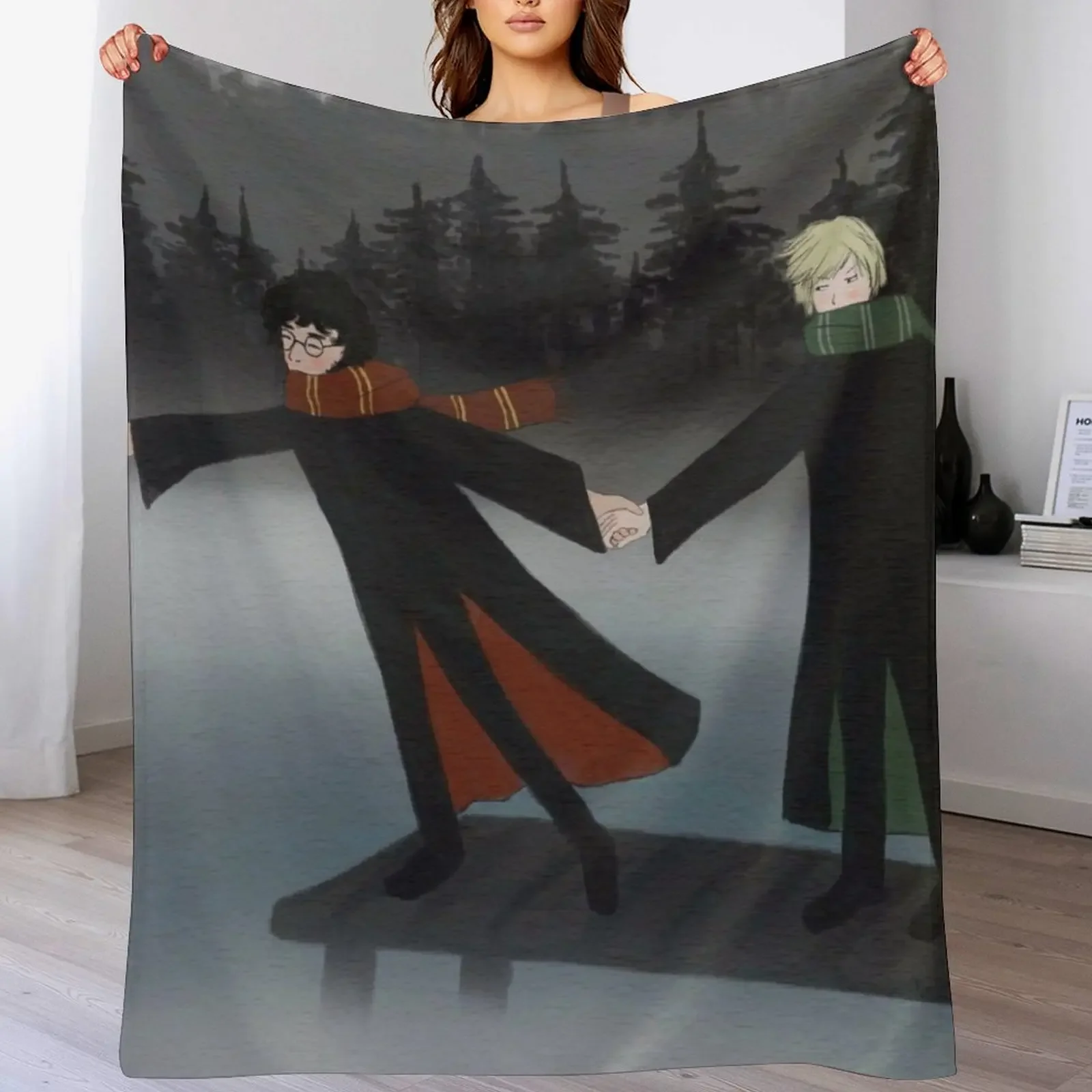 

drarry in a foggy day Throw Blanket Beach Thermal wednesday Flannels Blankets