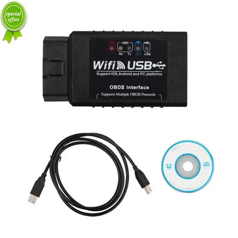 

Диагностический сканер OBD2 Super ELM327, Wi-Fi, USB, OBD, для Android/IOS