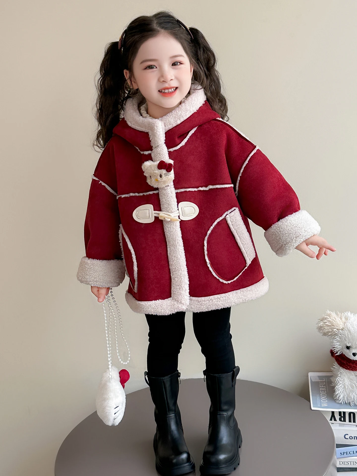 

Зимняя утепленная куртка для девочек с капюшоном, теплая, модная, в стиле принцесс, длинная, на пуговицах