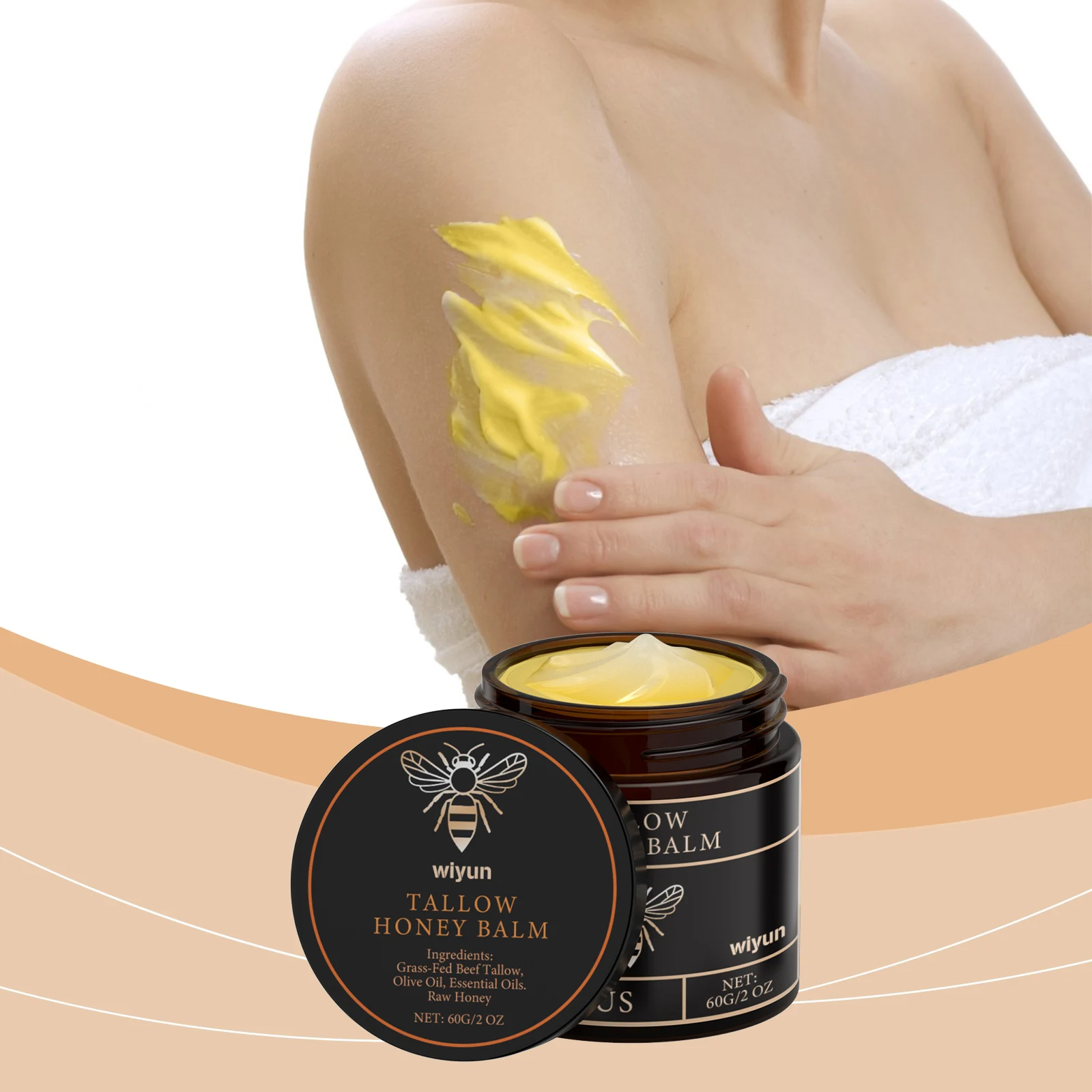 Tallow Honey Cream Glow Hydrating Skin Improve Elasticity Soft Bleaching Improve Dullness Firming Face Body Moisturizer Lotion