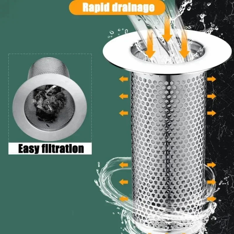 3/1PCS Stainless Steel Floor Drain Filter Bathroom Washbasin Kitchen Sink Anti-clog Filter Hair Catcher Enduring Shower Leak Net