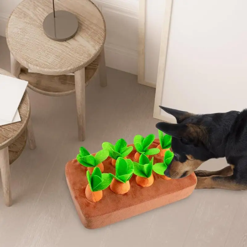 Carrot Snuffle Mat For Dogs Interactive Dog Toys Plush Puzzle Toys Plush Carrot Field Educational Toys For Small Medium Large