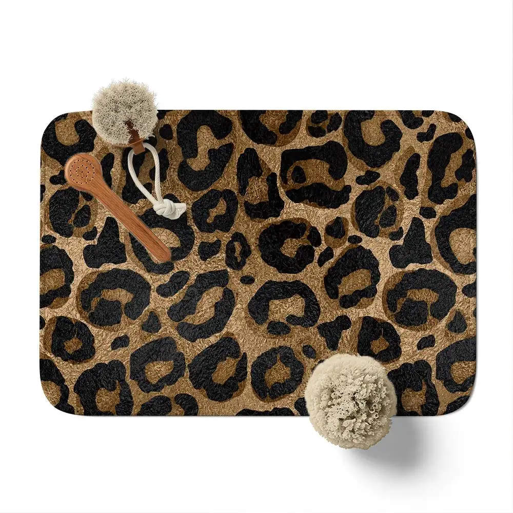 

Leopard Print Panther Floor Mat Printed Large Carpets Room And Bedroom Carpets Bathroom Anti Slip Door MATS Small Carpets