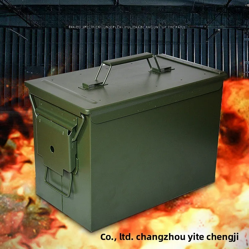 صندوق رصاصة معدني، صندوق تخزين صفائح الحديد لأدوات الأجهزة، صندوق فارغ صغير متعدد الوظائف واقٍ محمول