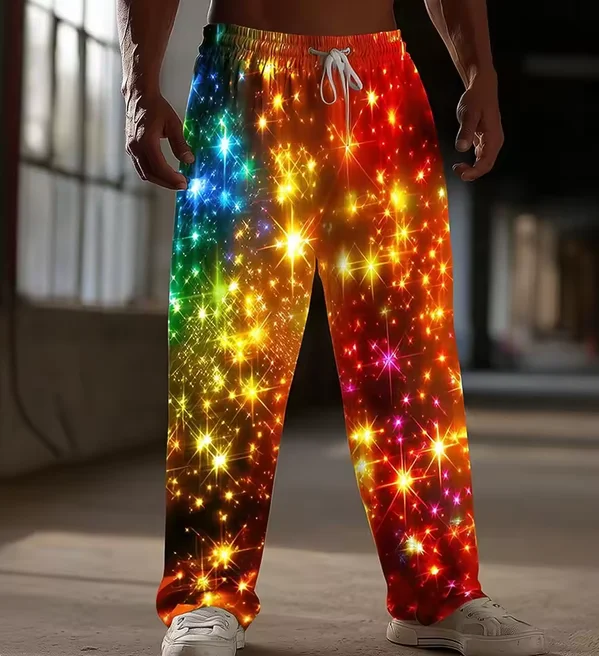 Neue lustige Unisex-Hose mit ausgeschnittenem Gesäß und Weihnachtslicht-Print, originelle Hose für Weihnachtsfeiern, Feiertage und Freizeitkleidung – Detail 9