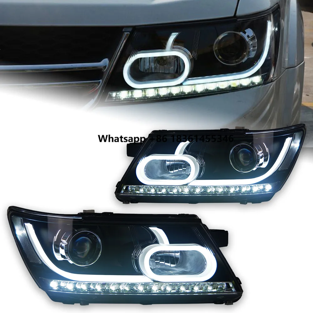 

for JCUV Journey 2009-2017 LED Headlight LED DRL Hid Angel Eye Bi Xenon Beam Accessories AKD Car Styling